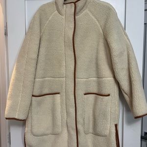 Madewell white Sherpa jacket